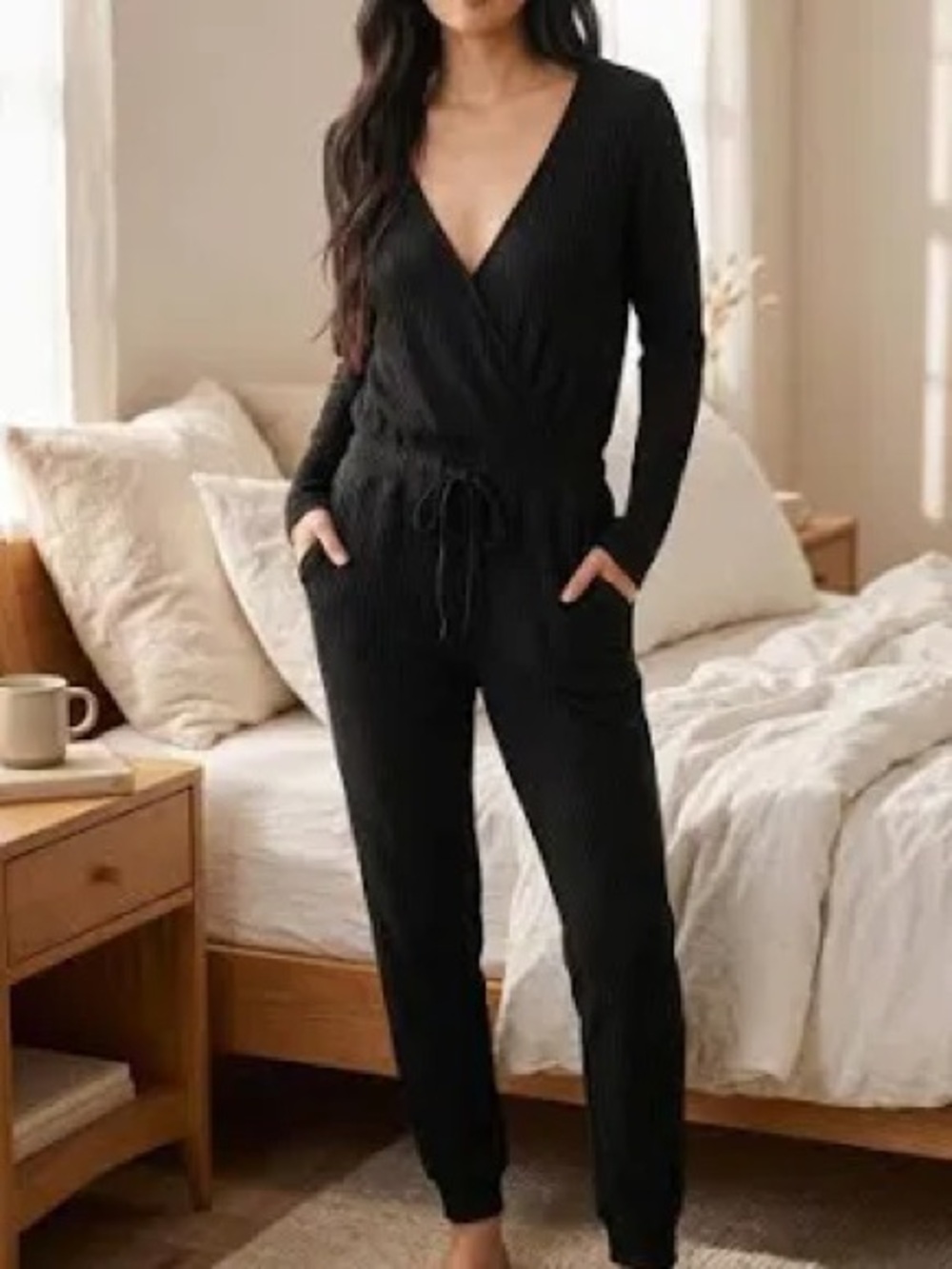 Spiritual Gangster Charcoal Gray Linen Blend Jumpsuit